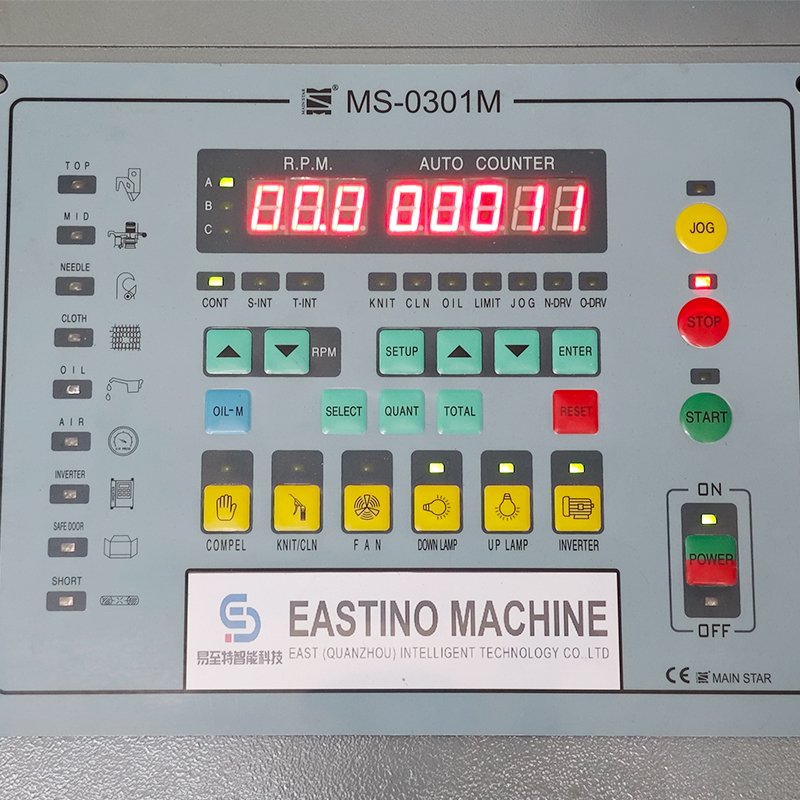 Intelligent microcomputer controller MS-0301M panel on Eastino single jersey circular knitting machine