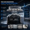 34 inch 24G single jersey open width circular knitting machine with operational status metrics and components breakdown.